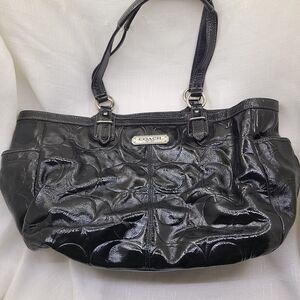 Coach Shiny Black Shoulder Bag